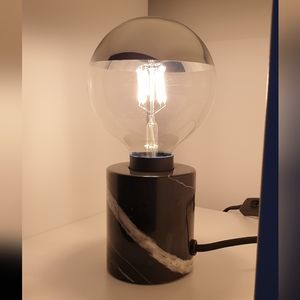 IKEA Markfrost Table Lamp, black marble base